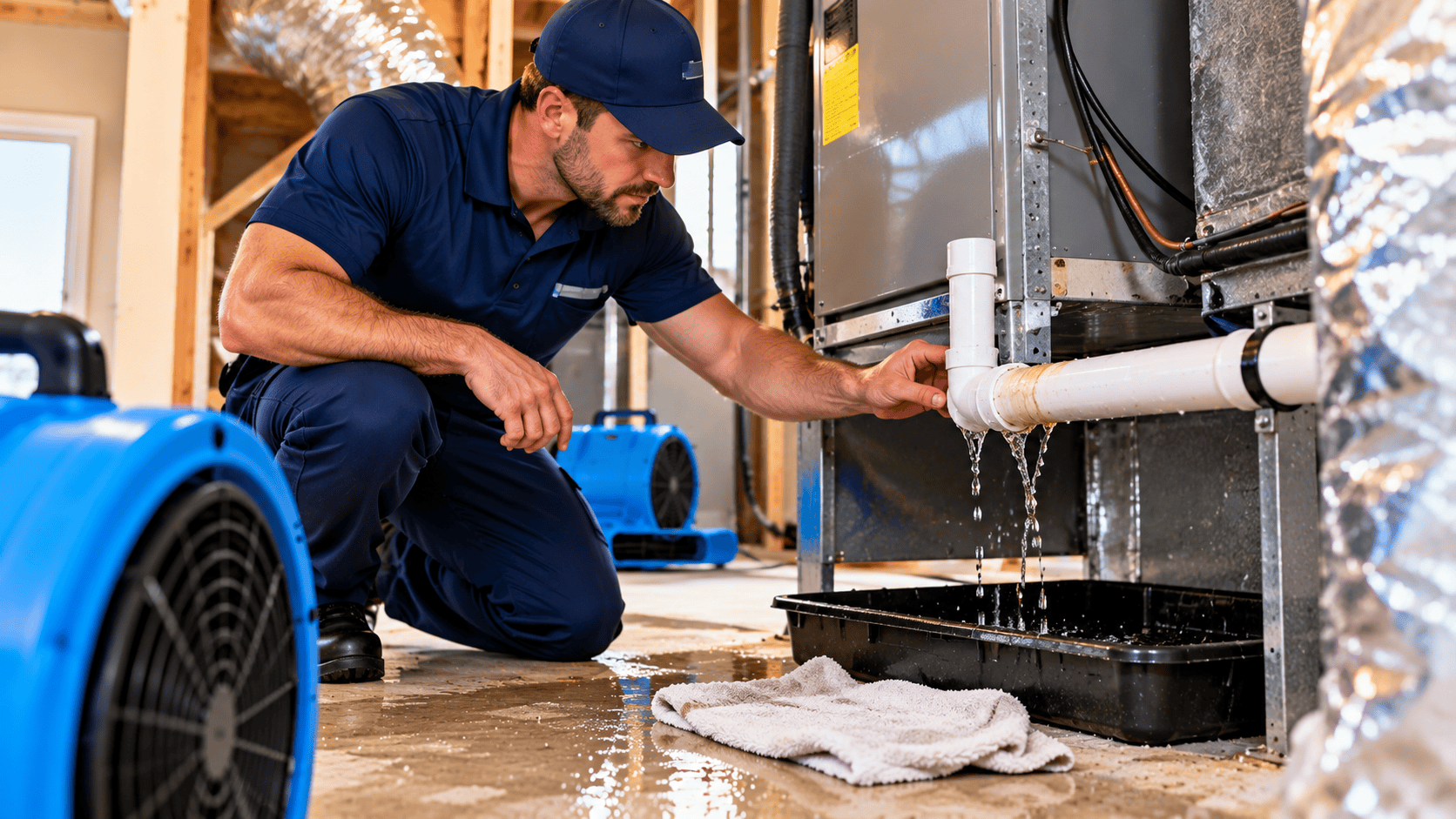 AC leak damage in Dunedin